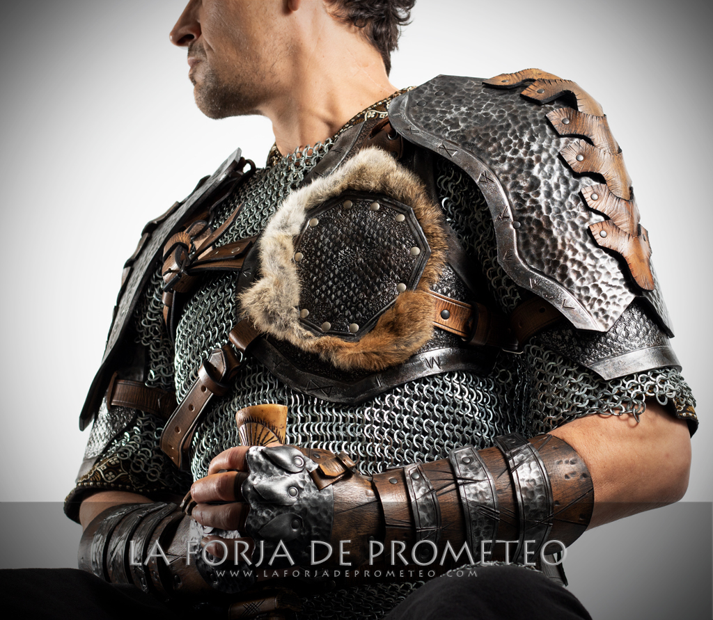 Hombrera De Cuero Estilo Fantasía Vikingo Para Larp Y Cosplay. 